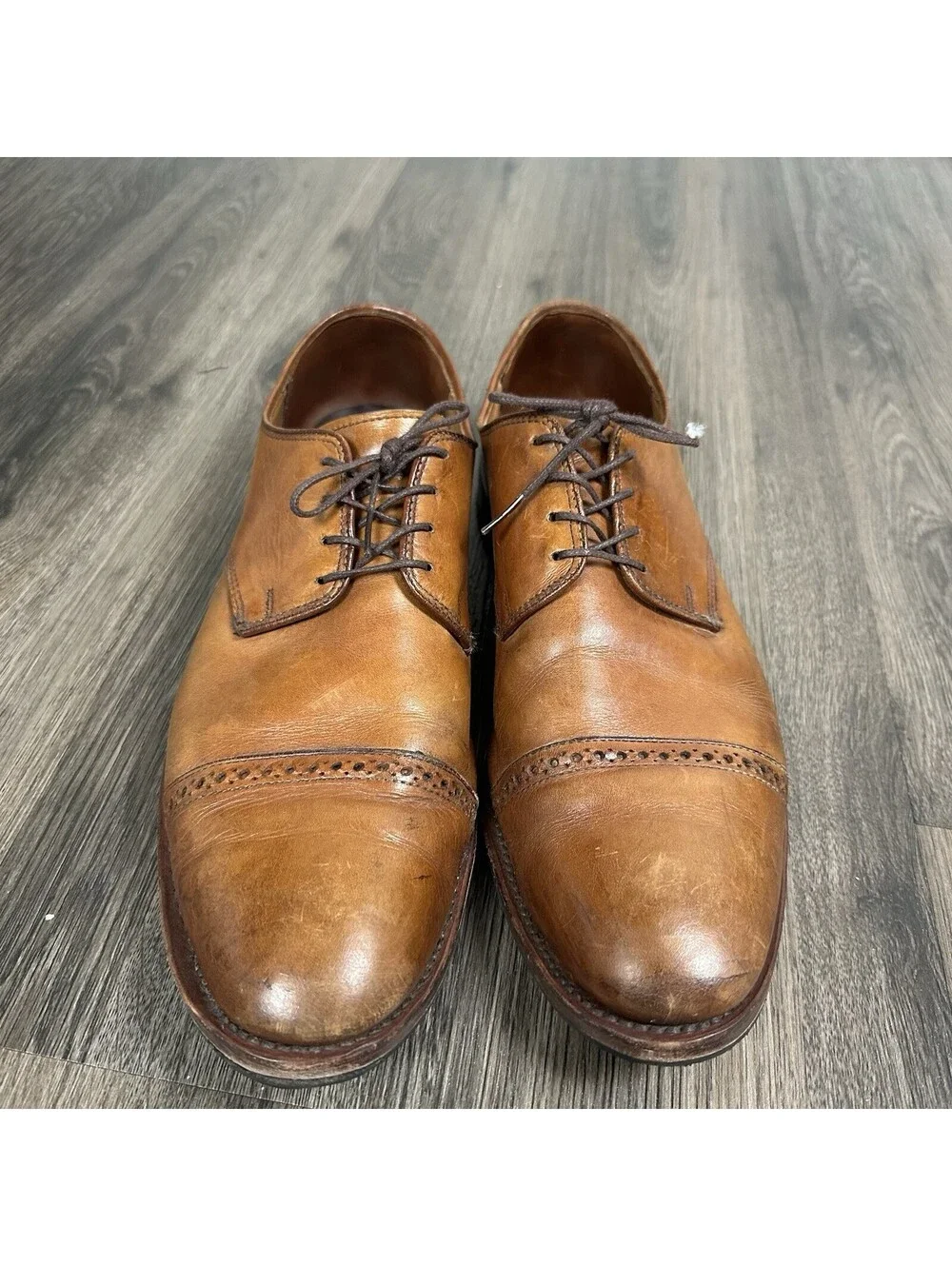 Allen Edmonds BOULEVARD Cap Toe DERBY Dress Shoes Walnut Brown Men’s 13 B 7584